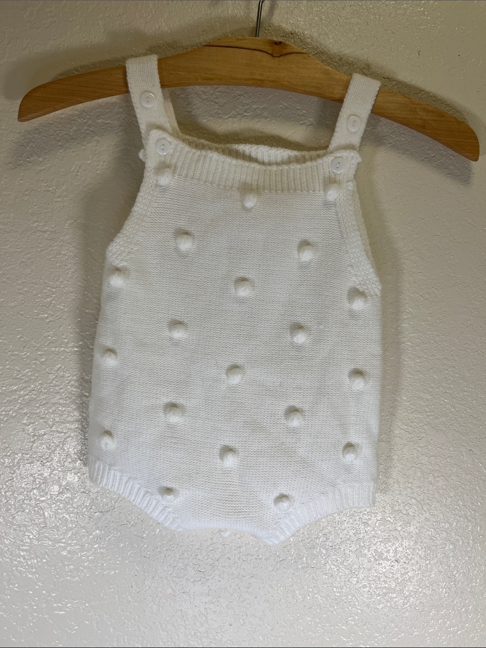 White Knit Baby Bubble Romper size 18-24 months
